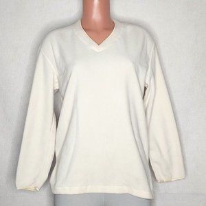 Carolyn Taylor Sport Vintage 80's Fleece Sweater Oversized Ivory